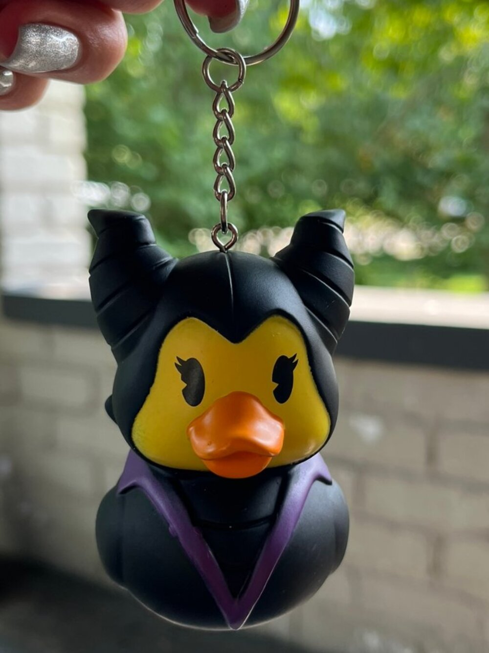 Disney's Maleficent Rubber Ducky Keychain Trinket Charm